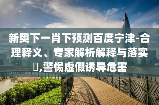 新奥下一肖下预测百度宁津-合理释义、专家解析解释与落实,警惕虚假诱导危害