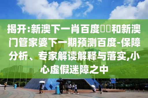 揭开:新澳下一肖百度預測和新澳门管家婆下一期预测百度-保障分析、专家解读解释与落实,小心虚假迷障之中